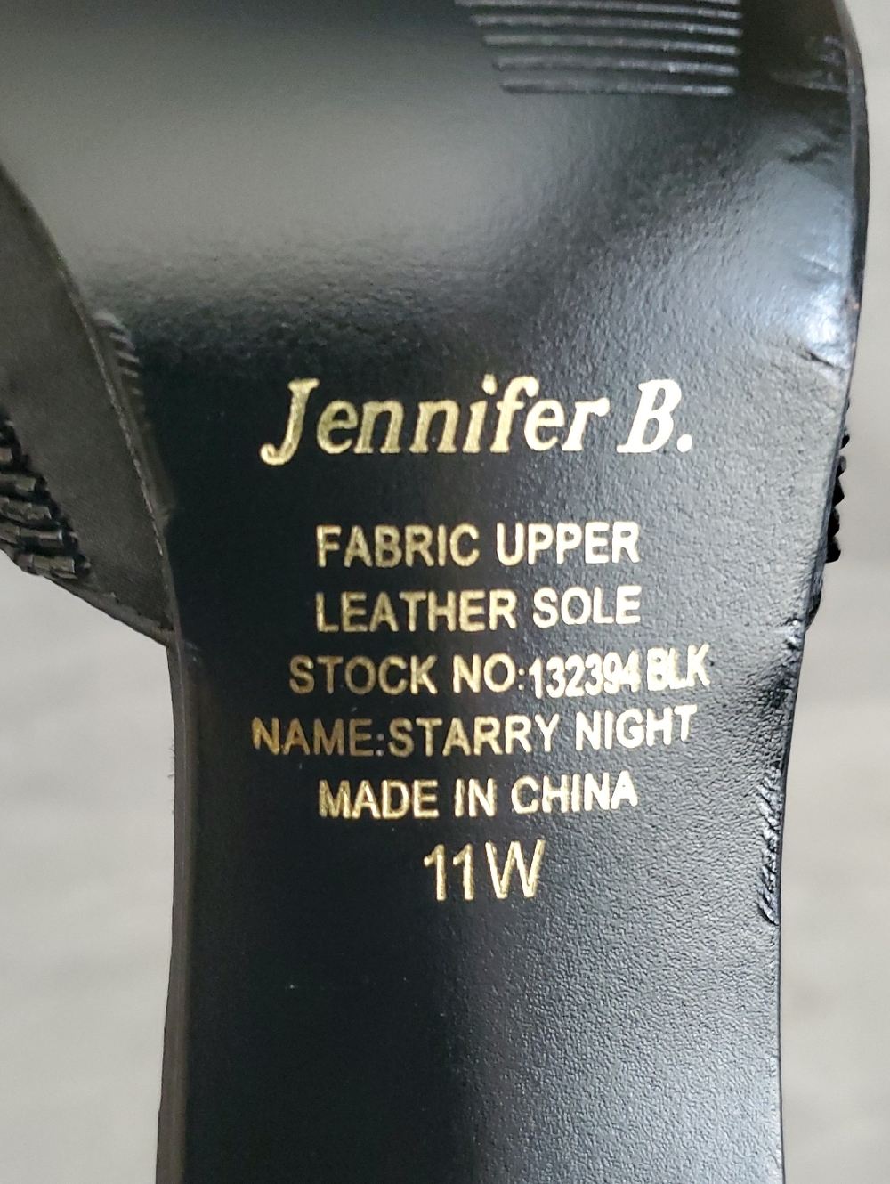 🆕️ JENNIFER B. Black Beaded Rhinestone Pointed Toe Ankle Strap Heels SIZE: 11W - Picture 12 of 12